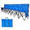 Portable Folding Bench, 8 Seat Foldable Soccer Bench with Side Pockets and Carrying Bag, Lightweight Sideline Seating with Back Rest for Football, Baseball, Camping, Outdoor Events, Blue